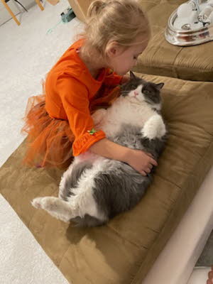 Olivia holding Calin
